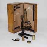 Vintage cased microscope