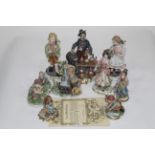 Box of Capodimonte porcelain ornaments