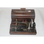 Cased German sewing machine