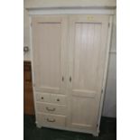 Large shabby chic combi wardrobe with 4 drawers,