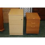 Two wooden filing chests