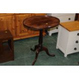19th century mahogany tripod table with oval top,