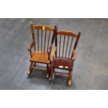 Two miniature rocking chairs