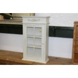 Shabby chic white painted display cabinet,