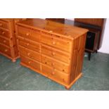 Pine 8 drawer chest of drawers, height 85 cm,