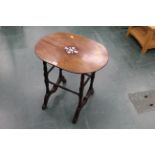 Mother of pearl inlaid mahogany occasional table,