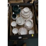 Early 20th century floral patterned part tea service, Denby jug, 2 cups,