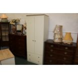 Modern white wardrobe with 2 drawers to base,