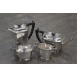 Silver plate tea service, teapot, hot water jug,