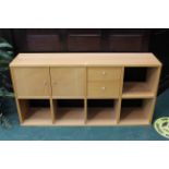 Modern storage unit with 2 cupboards, 2 drawers and pigeonholes,