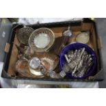 Box of cutlery and plated ware