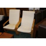 Pair of cream IKEA easy chairs