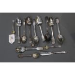 Silver teaspoons and salt spoons