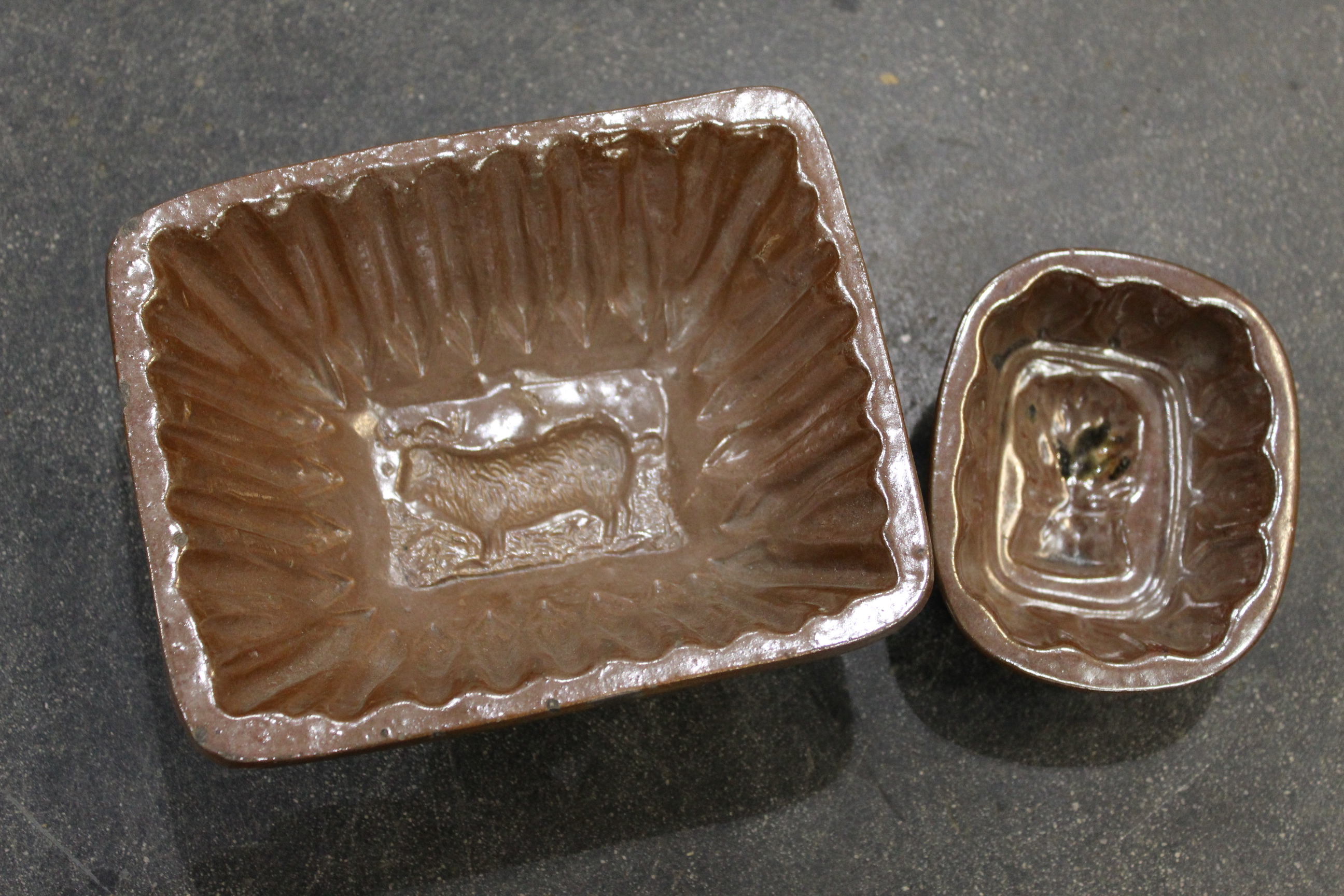 Two jelly moulds