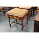 Rosewood piano stool with lift up seat,