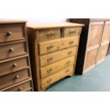 Early 20th century pine 2/4 chest of drawers, height 118 cm,