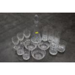Edinburgh Crystal decanters, wine glasses, tumblers,