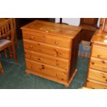 Pine 2/3 chest of drawers, height 86 cm,