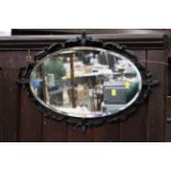 Oval bevelled edge mirror,