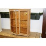 Pine glazed display cabinet,