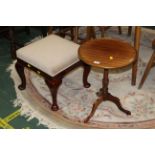 Reproduction tripod table and footstool