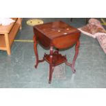 Two tier occasional table with four drop leaves,