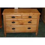 Early 20th century pine 4 drawer chest with 2 short and 2 long drawers, height 76 cm,