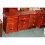 Three ducal pine 3 drawer bedside chests