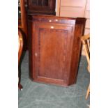 Oak corner cupboard,