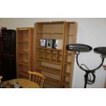 Modern oak wall unit in three sections,