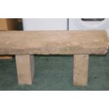 Stone garden bench in 3 sections