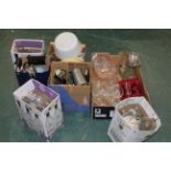 Seven boxes of glassware, ovenware,