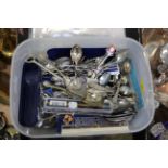 Box of collectors' teaspoons,