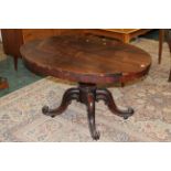 Oval shaped rosewood Victorian centre table