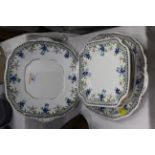 Salisbury China Sterling pattern 9 tea plates and 2 matching sandwich plates