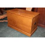 Pine seaman's chest, interior fitted with two side drawers,