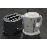 Two slice toaster and kettle