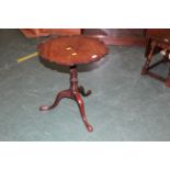 Mahogany piecrust edged tripod table,