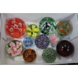 Box of collectors' paperweights