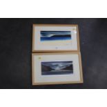 Signed limited edition A J Barbour print of Loch Seaforth and original watercolour beach scene by A