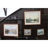 Two Richard Fisher signed prints and 2 Heaton Cooper prints