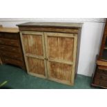 Large top section of a linen press, the interior fitted with 2 fixed shelves,