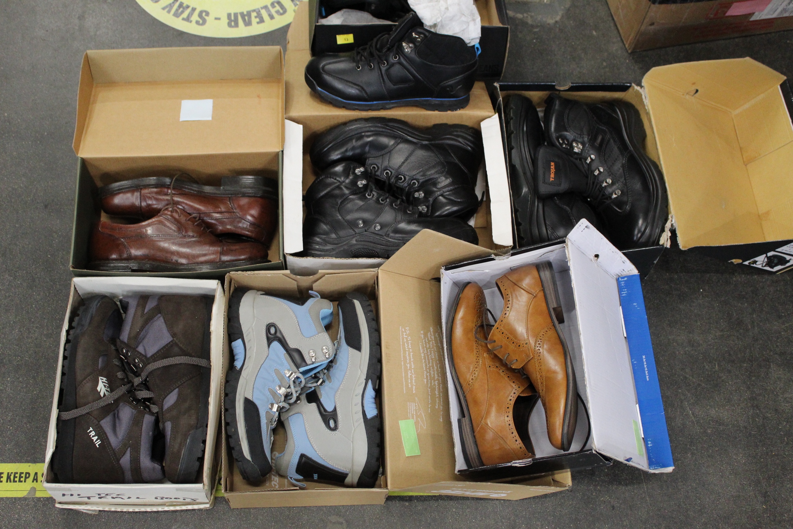 Box of seven pairs of shoes and boots,