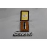 Kingsway Piezo lighter in original box and Ford Escort badge
