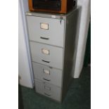 Metal 4 drawer filing cabinet with key