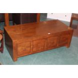 Modern chunky coffee table/TV stand with 4 drawers,