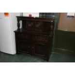 Oak carved court cupboard,