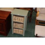 Shabby chic storage unit with 3 basket drawers,