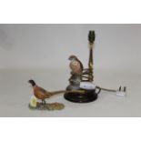 Border Fine Arts pheasant and bird form table lamp