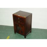Oriental style bedside cabinet with 2 drawers